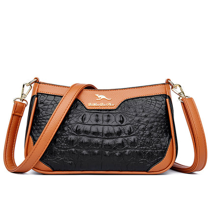 Sac à bandoulière en cuir PU à motif alligator pour femme