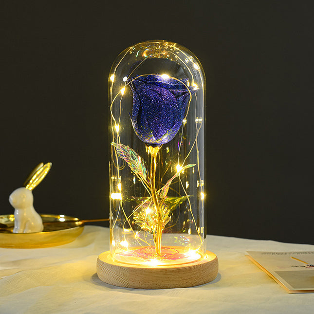Valentine’s Day Eternal Rose LED Light in Glass Dome