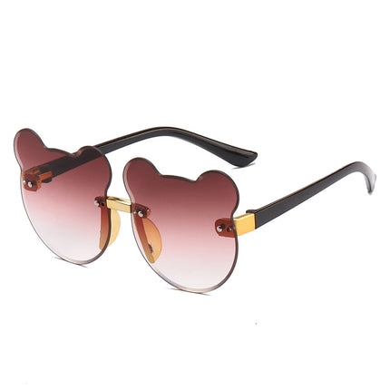 Lunettes de soleil pour enfants avec oreilles de chat, forme sans cadre