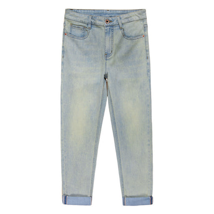 Casual Retro Korean Style Slim-Fitting Ankle-Tied Stretch Men's Jeans