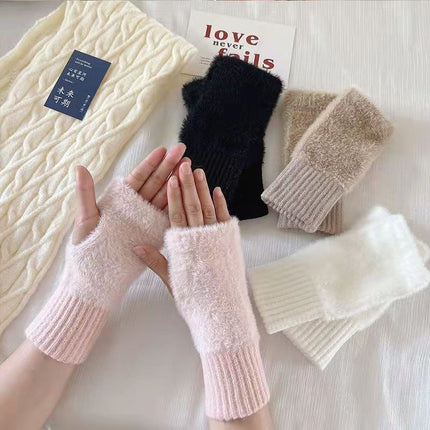 Gants tricotés thermiques à écran tactile pour femmes