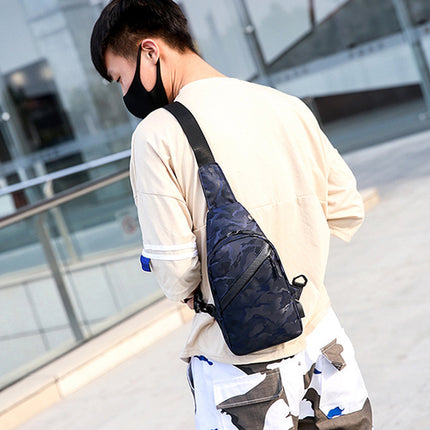 Sac à bandoulière camouflage pour homme avec trou pour écouteurs