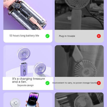 2-in-1 Handheld & Desktop Mini Fan