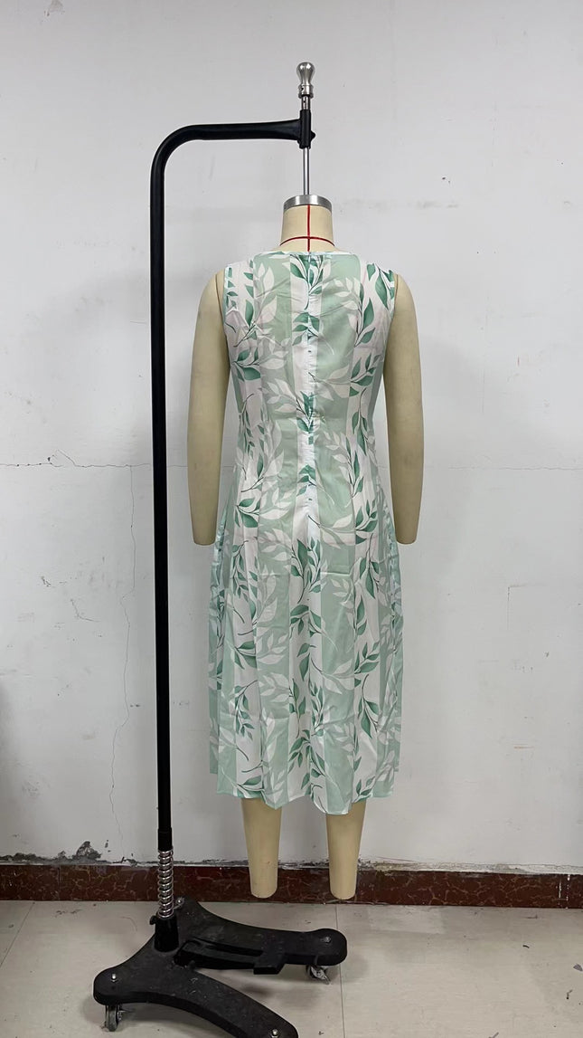 Personalized Printed Sleeveless Dress
