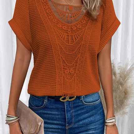 Summer Hollow Out Short-sleeved T-shirt