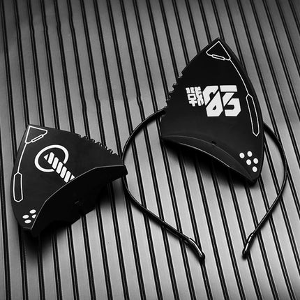Masque Punk Oreilles de Chat Bandeau Fonction Machines de Science-Fiction Bidimensionnelles