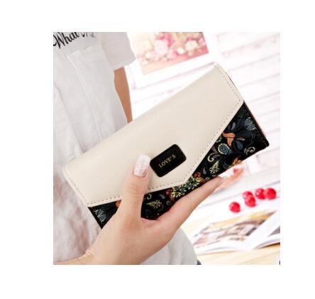 BIRDS Women's Floral Embroidered PU Leather Wallet
