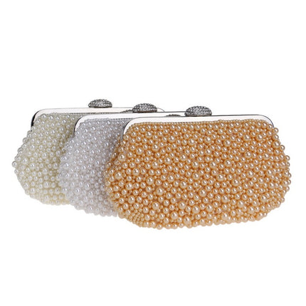 Pochette de banquet de luxe faite à la main avec perles - Coque en polyester avec détails en perles