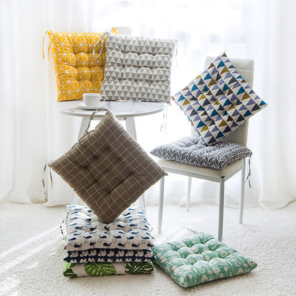 Assorted Summer Chair Cushions in vibrant patterns for indoor and outdoor seating.