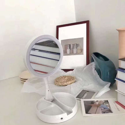LED Foldable Vanity Mirror with USB Charging
