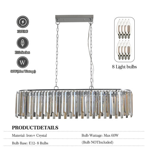 Modern Oval Crystal Chandelier