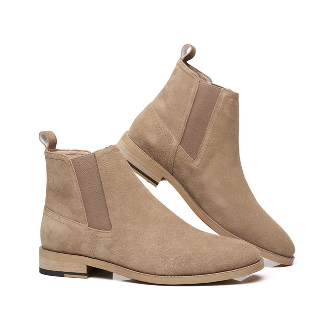 Chelsea Boots - Leather Martin Boots with Wedge Heel, Breathable and Stylish