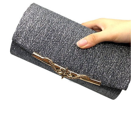Pochette de mariage élégante – Tissu, bandoulière en chaîne