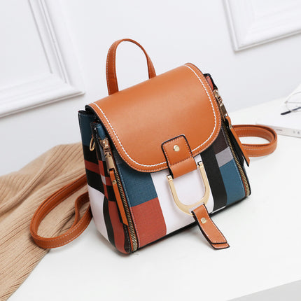 Sac à dos en cuir pour femme avec ceinture et plusieurs poches