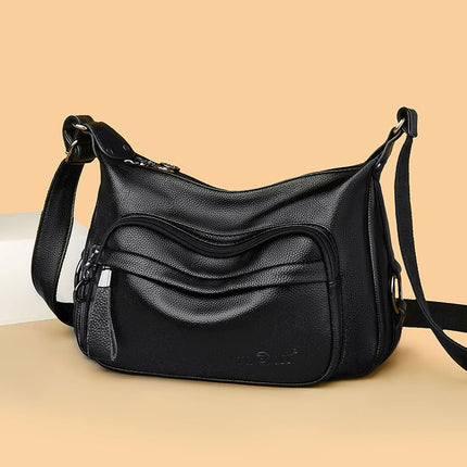 Sac à bandoulière en cuir de grande capacité pour femme