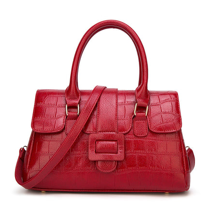 Sac à main en cuir PU noble pour femme avec motif crocodile