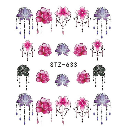 1pcs Nail Sticker Butterfly Flower Water Transfer Decal