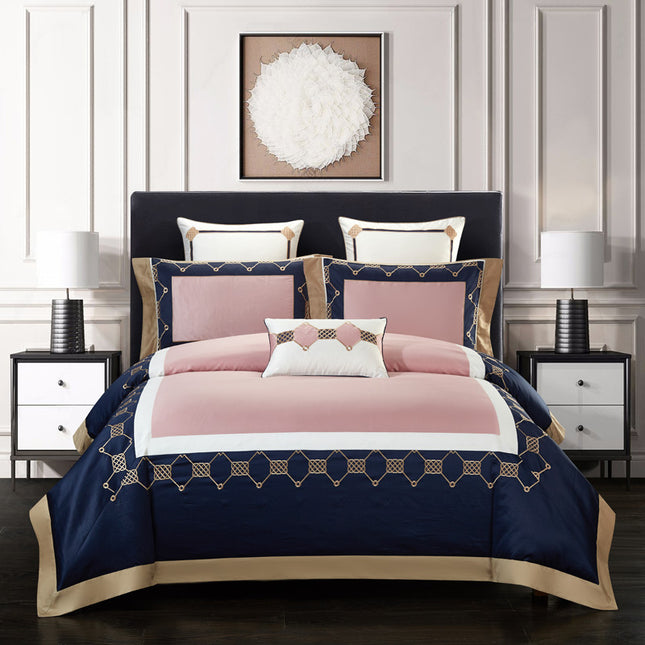 4-Piece Embroidered Cotton Bed Sheet Set