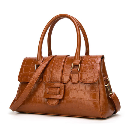 Sac à main en cuir PU noble pour femme avec motif crocodile