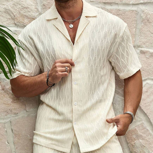 Men's Loose Casual Shirt and Shorts Set