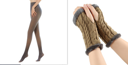 Gants moelleux doublés de polaire, tricotés torsadés, fuites de doigts