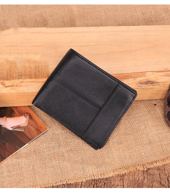 Portefeuille multi-cartes en cuir pour homme, design compact et élégant