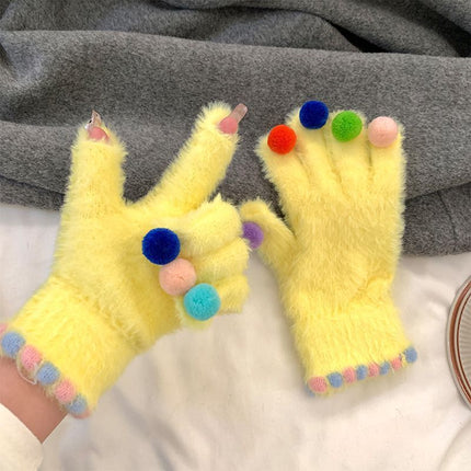 Gants de cyclisme coréens pour étudiantes à écran tactile avec doigts ouverts