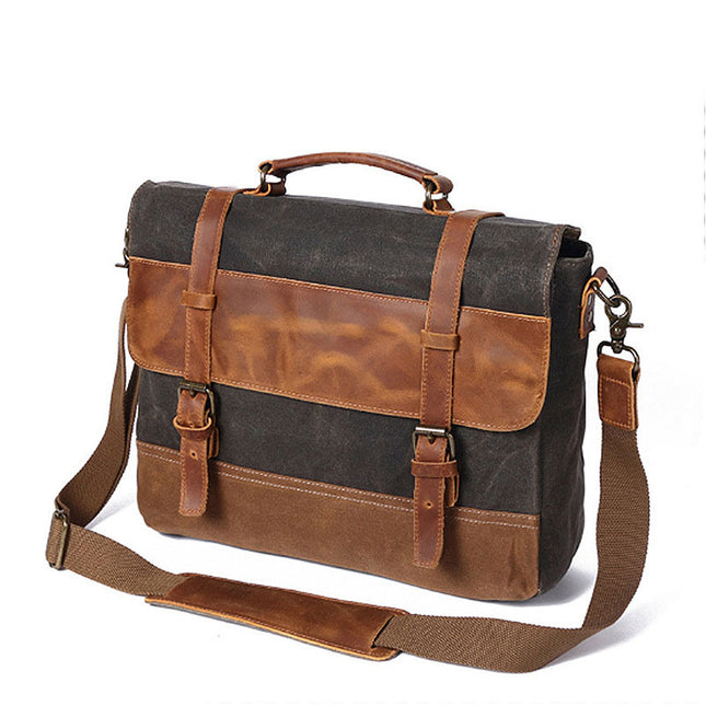 Sac à bandoulière en toile pour homme avec fermeture éclair et plusieurs poches