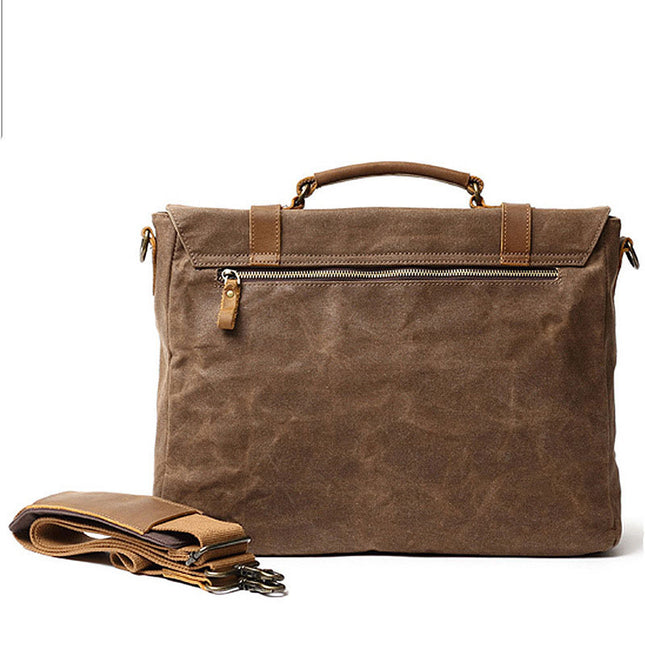 Sac à bandoulière en toile pour homme avec fermeture éclair et plusieurs poches