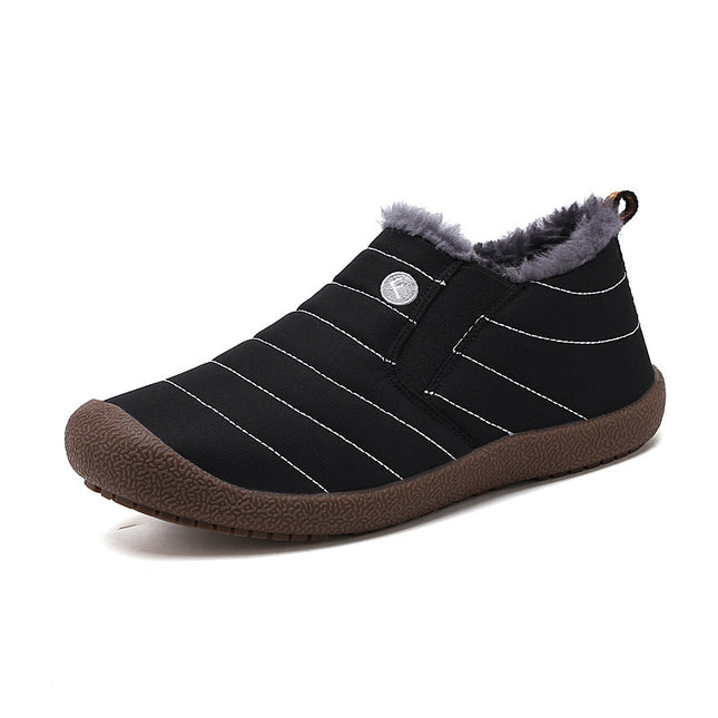 Men's Cotton Padded Snow Boots with Rubber Sole and Plush Lining