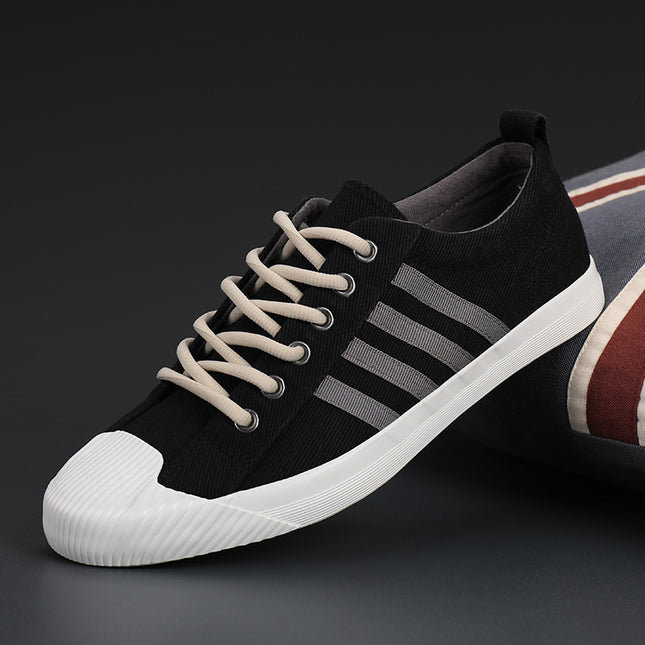 Spring Men’s Vulcanized Canvas Sneakers, Non-slip Rubber Sole
