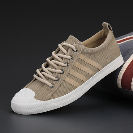 Spring Men’s Vulcanized Canvas Sneakers, Non-slip Rubber Sole