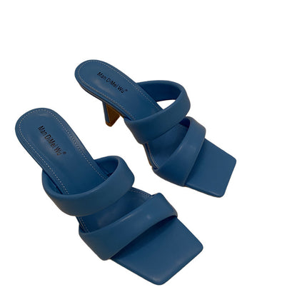 New Cross-Border High Heel Women's Sandals – Rubber Sole, Plain Design