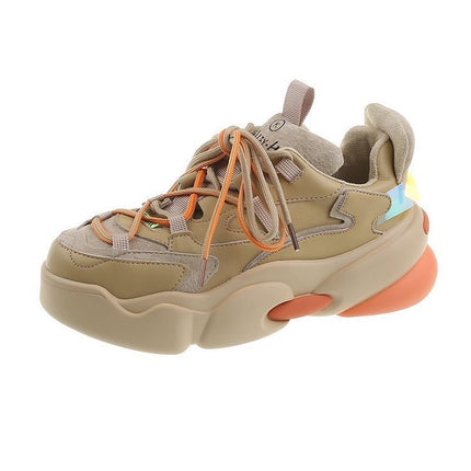Women’s Chunky Platform Sneakers Lace-Up Casual Sports Shoes