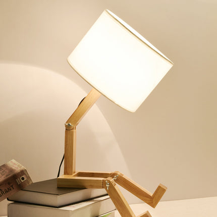 Lampe de bureau créative en bois