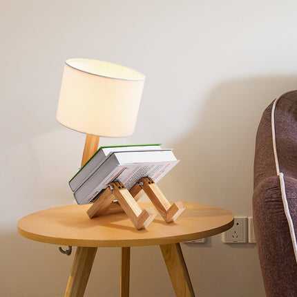 Lampe de bureau créative en bois