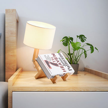 Lampe de bureau créative en bois