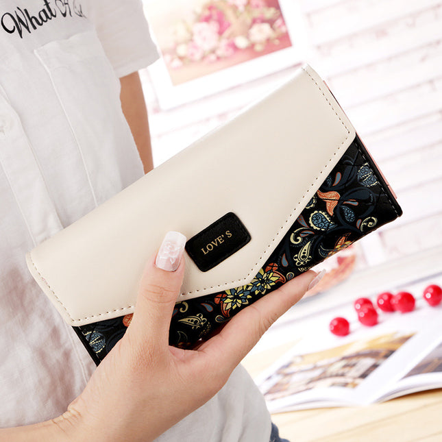 BIRDS Women's Floral Embroidered PU Leather Wallet