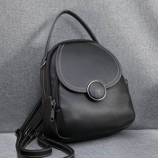 Sac à dos tendance en cuir coréen pour femme - Petit design carré avec plusieurs compartiments