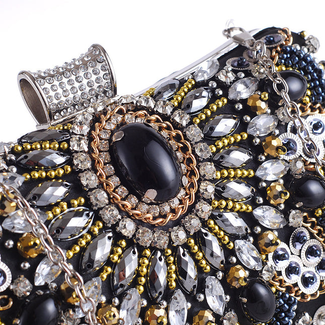 European & American Style Hand-Made Beaded Clutch for Women