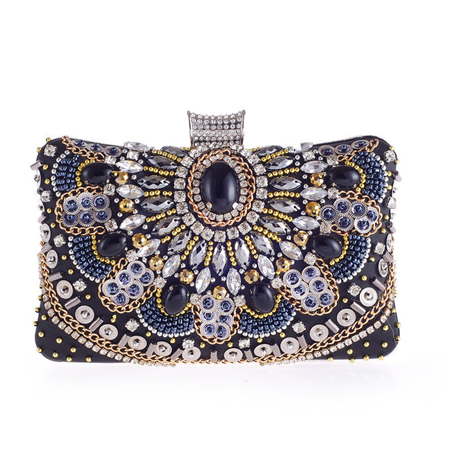 European & American Style Hand-Made Beaded Clutch for Women