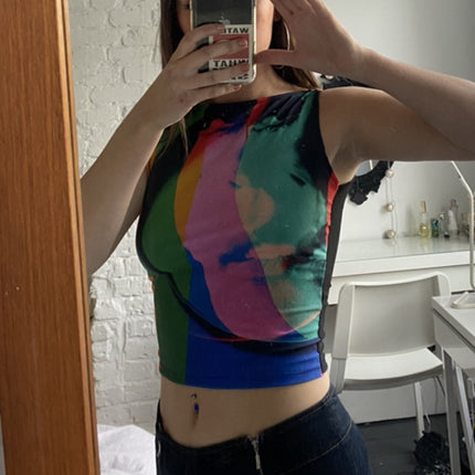 Retro Painting Print Tank Top