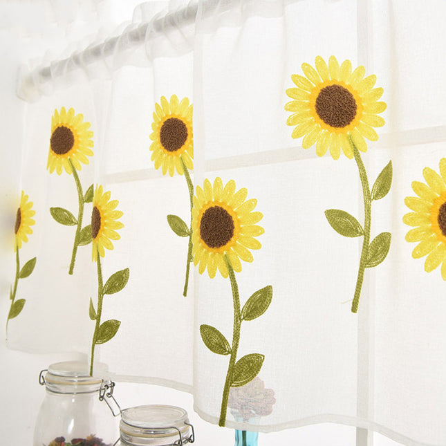 Daisy Towel Embroidered Short Curtain