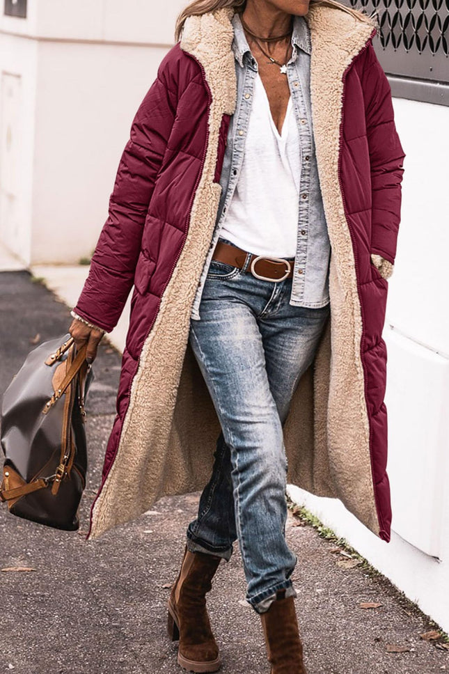 Solid Color Women Hooded Cotton Jacket