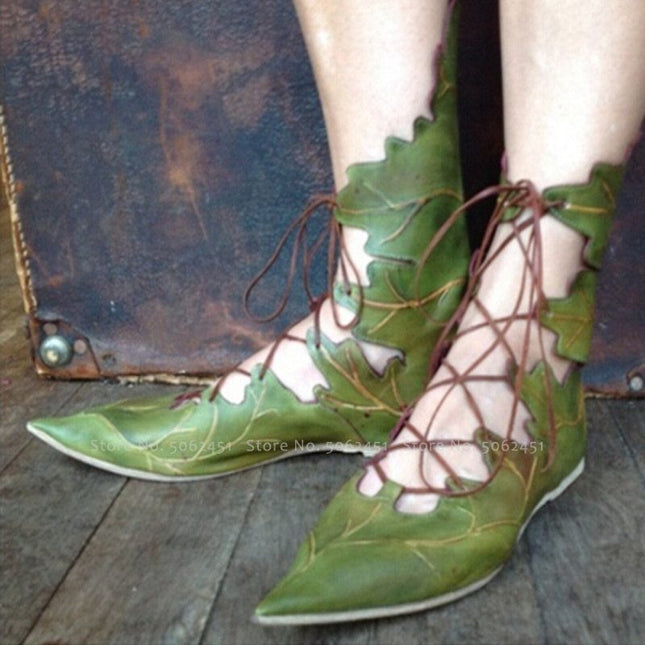 Leather Baotou Sandals for Women - Cool Boots with Flat Sole