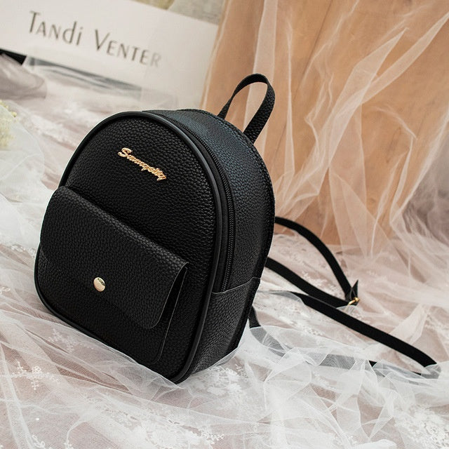 Sac à dos tendance en cuir PU pour femme, petit format, pour les voyages et l'école