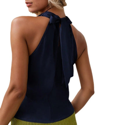 Solid Color Swing Collar Sleeveless Vest