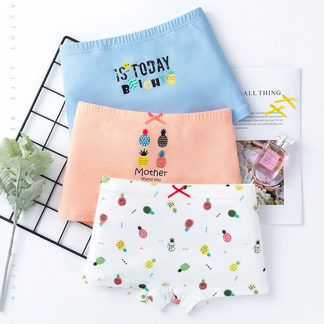 Ensemble de sous-vêtements boxer en coton à imprimé créatif pour filles