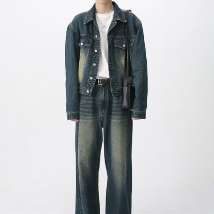 Retro Cowboy Coat & Jeans Set
