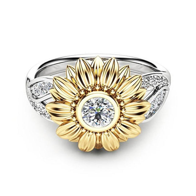 Sunflower Separation Zircon Ring